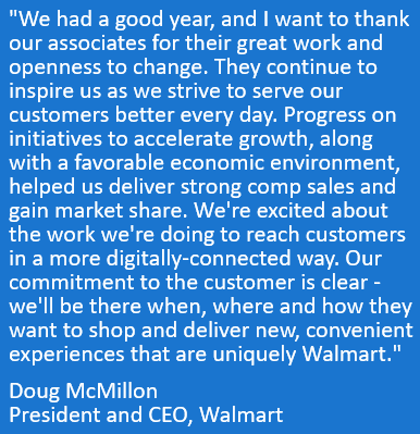 Walmart: 'We're out there asking suppliers even now, do any of you want to  … take prices down while prices are going up to gain market share