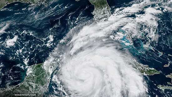 A satellite picture of hurricane Ian