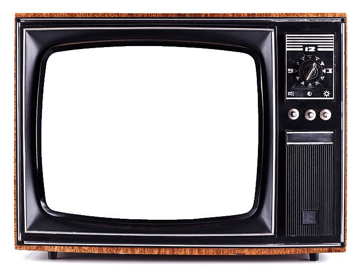 Retro television acting as a frame for the Walmart cheer video